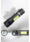 El Feneri Led USB Şarjlı Zoom Mini Led Işık Acil Durum Feneri