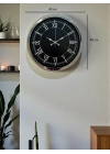 ® Elegance 40 Cm Metal Krom Duvar Saati