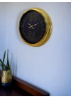 ® Elite Luxury Gold 40 Cm Metal Duvar Saati