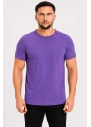 Erkek Basic Tişört Bisiklet Yaka Kısa Kol Günlük Yazlık Slim fit T-Shirt - Mor