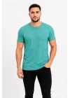 Erkek Basic Tişört Bisiklet Yaka Kısa Kol Günlük Yazlık Slim fit T-Shirt - Su Yeşili
