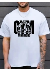 Erkek Baskılı Tişört Kısa Kol Bisiklet Yaka Regular fit Rahat kalıp T-Shirt - Beyaz