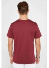 Erkek  Düz A Kalite Pamuklu Penye  T-shirt - Bordo