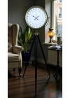 ® Eskitme 24 Saat Göstergeli Özel Tasarım Tripod Ayaklı Saat