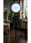 ® Eskitme 24 Saat Göstergeli Özel Tasarım Tripod Ayaklı Saat