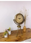 ® Eskitme Metal Mini Tripod Dekoratif Masa Saati 45×26 cm