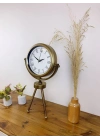 ® Eskitme Metal Mini Tripod Retro Masa Saati 45×26 cm