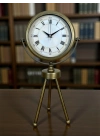 ® Eskitme Roma Rakamlı Tripod Üç Ayaklı Metal Masa Saati
