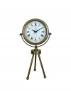 ® Eskitme Roma Rakamlı Tripod Üç Ayaklı Metal Masa Saati