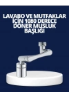 Esnek 1080° Musluk Başlığı 3 Eklemli Hareketli Su Modlu Lavabo Aparatı