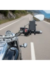 ® Evrensel Motosiklet Telefon Tutucu – Kaymaz, Kilitlenebilir Güvenli Tutuşlu, 360° Ayarlanabilir Gidon Bağlantılı Akıllı Telefon Aparatı