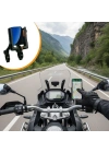 ® Evrensel Motosiklet Telefon Tutucu – Kaymaz, Kilitlenebilir Güvenli Tutuşlu, 360° Ayarlanabilir Gidon Bağlantılı Akıllı Telefon Aparatı