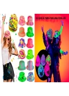Farklı Desenlerde Plastik Neon Uv Işık Parti Şapkası 1 Adet