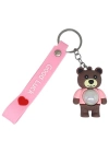Figürlü ve Işıklı Silikon Anahtarlık -  Yogi - Pembe