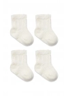 Fiyonklu Penye Soket Çorap 2li 10150 Ekru