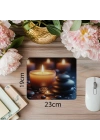 Flickering Mum ve Zen Taşları Mousepad - 19x23 cm 2 mm Dikdörtgen İthal Baskılı Mouse Pad