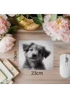 Fluffy Puppy Karakalem Çizimli Mouse Pad - 19x23 cm 2 mm Dikdörtgen İthal Baskılı Mouse Pad