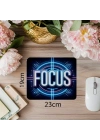 Focus Yazılı Beyaz Neon Mousepad - 19x23 cm 2 mm Dikdörtgen İthal Baskılı Mouse Pad