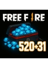 Free Fire 520+31 Bonus Elmas Global