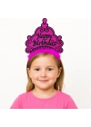 Fuşya Happy Birthday Doğum Günü Prenses Tacı