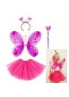 Fuşya Kelebek Kostüm Aksesuar Seti 4 Parça