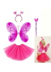 Fuşya Kelebek Kostümü - Fuşya Kelebek Kostüm Aksesuar Seti 4 Parça