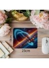 Fütüristik İstasyonlu Neon Mouse Pad - 19x23 cm 2 mm Dikdörtgen İthal Baskılı Mouse Pad
