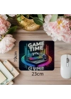 Game Time Yazılı Minimal RGB Mousepad - 19x23 cm 2 mm Dikdörtgen İthal Baskılı Mouse Pad