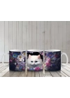 Gecede Parlayan Gözleriyle Tatlı Kedi – Baskılı Kahve Kupası