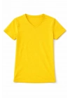Genç Erkek Çocuk V Yaka Tişört Yazlık Model Günlük Basic Body - Sarı