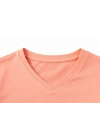 Genç Erkek Çocuk V Yaka Tişört Yazlık Model Günlük Basic Body - Toz Pembe