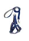 Gezdirme Kayışlı Dokuma Köpek Göğüs Tasma Seti 32*47-110 cm Mavi