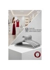 ® Giulia Vieri Selection: 12li Premium İtalyan Tasarım İnce Siluet Kaymaz Elbise Askısı Seti GRİ