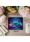 Glitch Efektli Yaratıcı Neon Mouse Pad - 19x23 cm 2 mm Dikdörtgen İthal Baskılı Mouse Pad