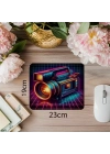 Glowing Lensli Eski Camcorder Tasarımı - 19x23 cm 2 mm Dikdörtgen İthal Baskılı Mouse Pad