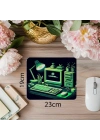 Glowing Retro PC Mousepad – Minimal Işıklar - 19x23 cm 2 mm Dikdörtgen İthal Baskılı Mouse Pad