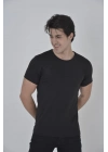 Gögüs Fileli Slim fit T-shirt - Siyah -