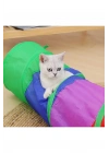Gökkuşağı Desenli  Kedi Oyun Tüneli, Katlanabilir 125 cm