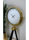 ® Gold 24 Saat Göstergeli Özel Tasarım Tripod Ayaklı Saat