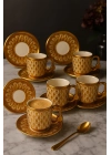 Gold Desenli 6’lı Porselen Kahve Fincan Seti 50 ml