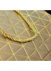 Gold Geometrik Desenli Büyük Boy Karton Hediye Çantası