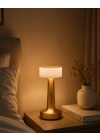Gold Kare LED Masa Lambası Şarjlı Dimmer Kontrollü Dekoratif Işık