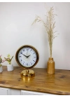 ® Gold Metal Çini Desen Masa Saati 25×20 cm