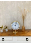 ® Gold Metal Desenli Masa Saati 25×20 cm