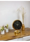 ® Gold Metal Mermer İlhamı Masa Saati 25×20 cm