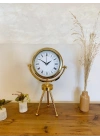 ® Gold Metal Mini Tripod Desenli Roma Rakamı Masa Saati 45×26 cm
