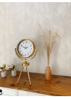 ® Gold Metal Mini Tripod Lüks Masa Saati 45×26 cm