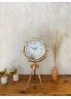 ® Gold Metal Mini Tripod Retro Masa Saati 45×26 cm