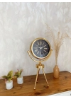 ® Gold Metal Mini Tripod Zarif Masa Saati 45×26 cm
