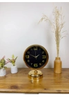 ® Gold Metal Siyah İnci Masa Saati 25×20 cm